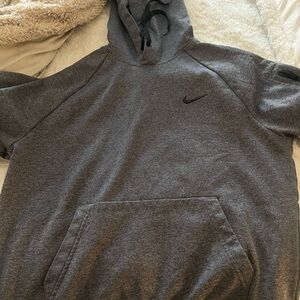 Nike Gray Pullover Hoodie with Black Swoosh
